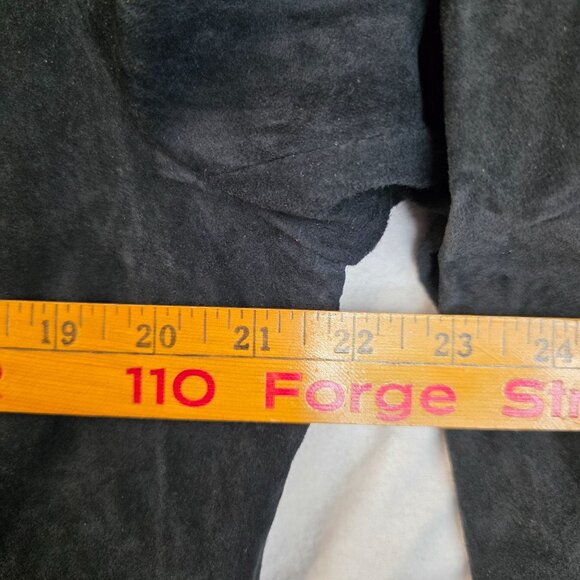 Black Suede Lined Jacket Size XL Vintage Deadstock Outerwear Catherine Stewart - Picture 13 of 14